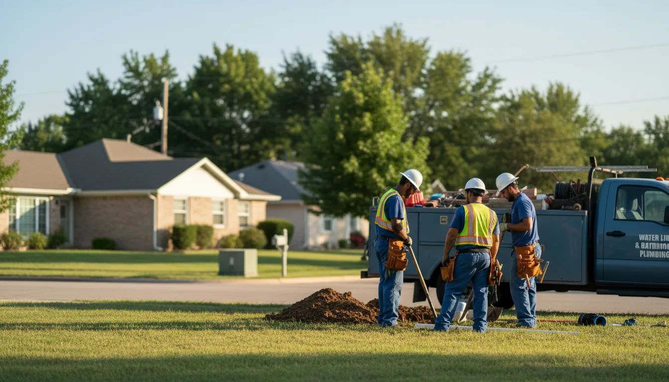 Residential water line and bathroom plumbing service in Benedict, KS